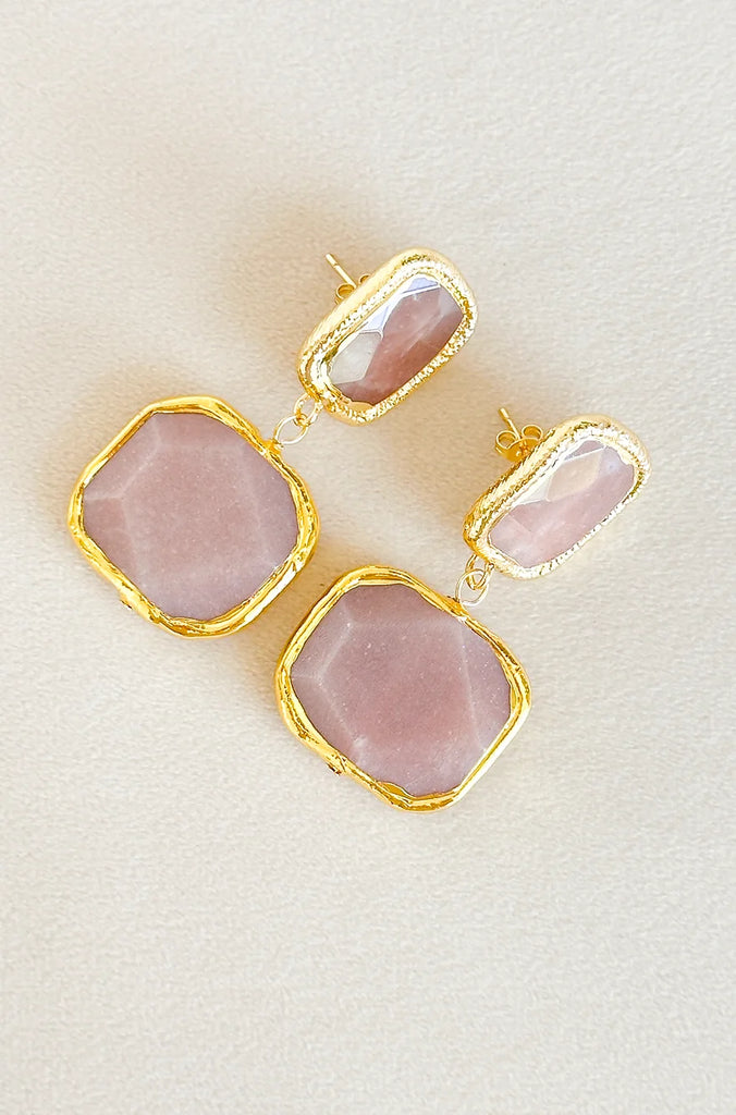 Cherry Agate Earrings Jewelry Peacocks & Pearls Light Pink  