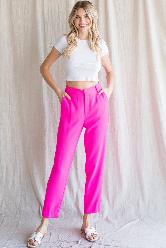 Styled to Perfection Pants Clothing Peacocks & Pearls Hot Pink S 