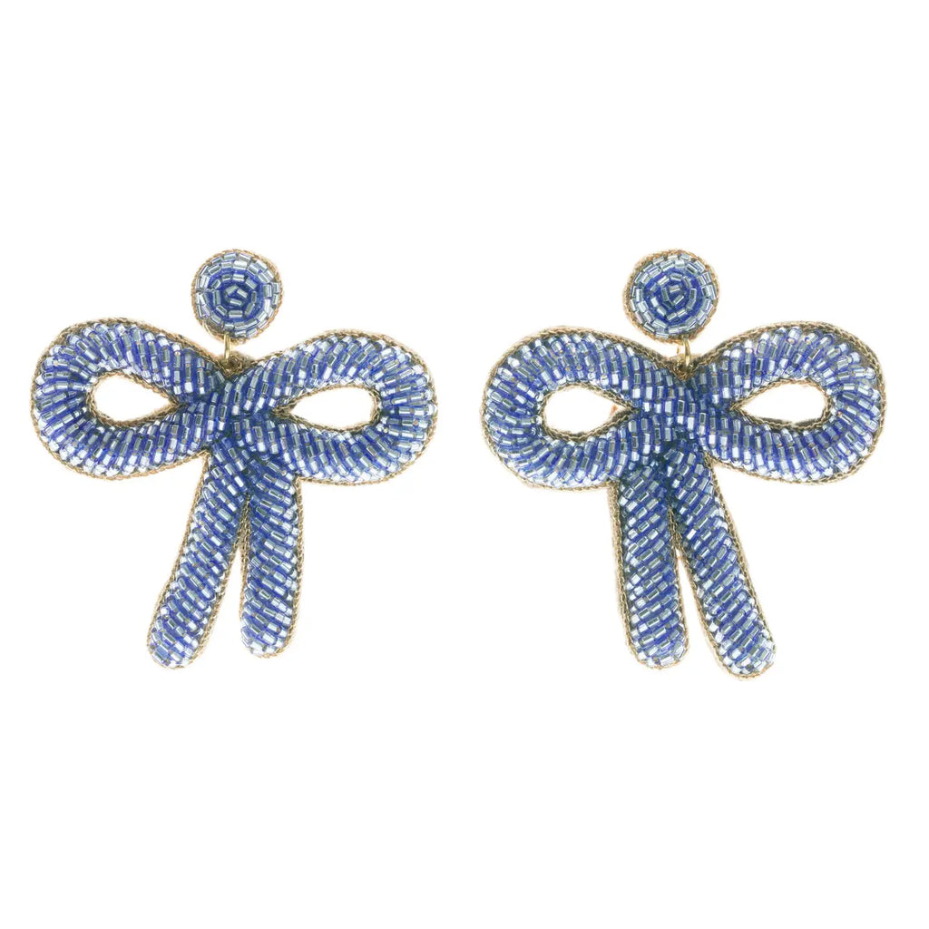 Periwinkle Bow Earrings Jewelry Peacocks & Pearls   