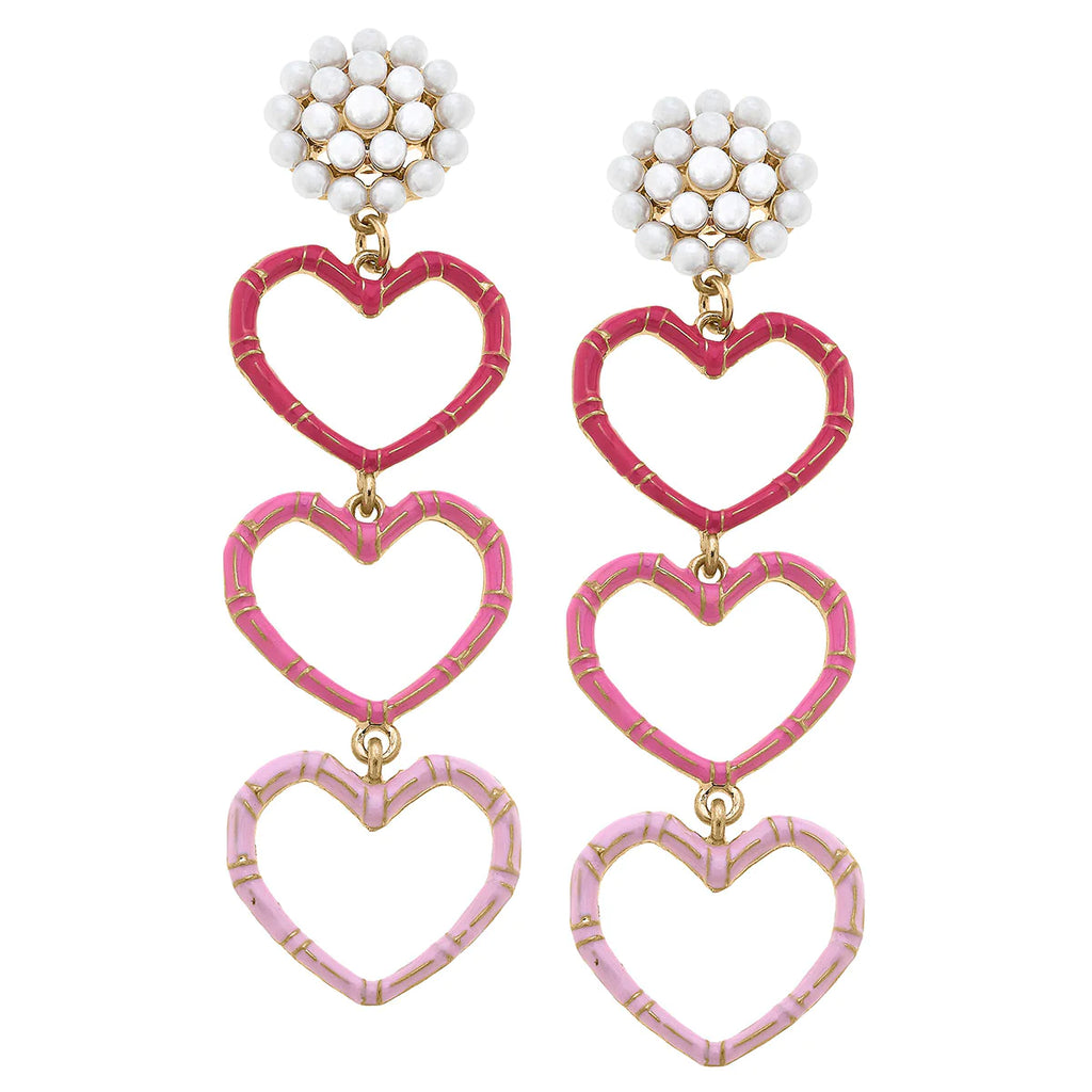 Totally Heart 'Em Cluster Drops Jewelry Peacocks & Pearls Pink  