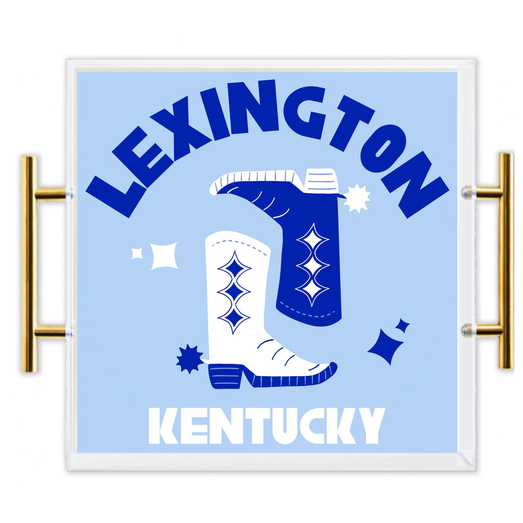 Lexington Kick Off Large Tray Home Peacocks & Pearls Royal  