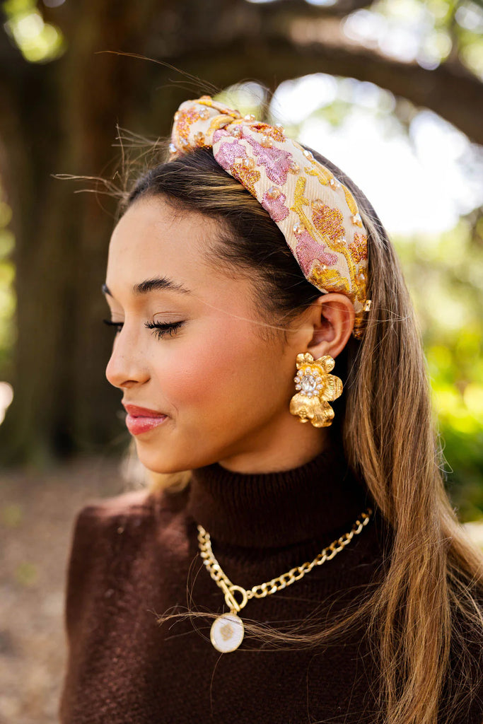 Metallic Fall Leaves Headband Accessories Brianna Cannon   