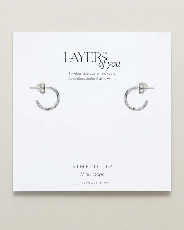 Simplicity Mini Hoop Earrings Jewelry Bryan Anthony's Silver  