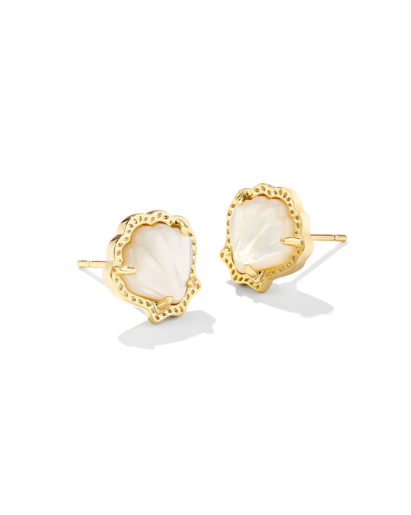 Brynne Shell Stud Jewelry Kendra Scott Gold Ivory Mother of Pearl  