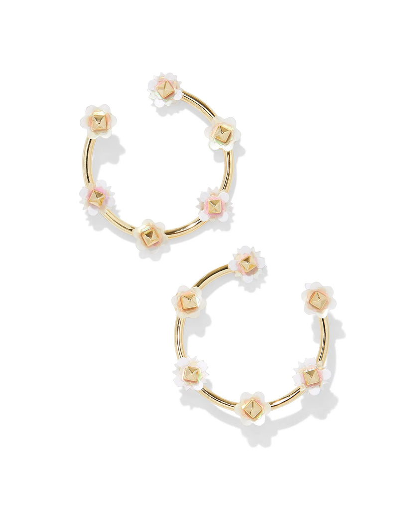 Deliah Open Frame Earrings Jewelry Kendra Scott Gold White Mix  