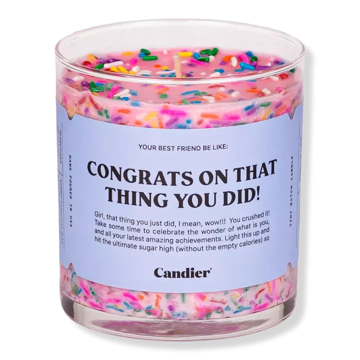 Congrats Candle Home Candier Purple  