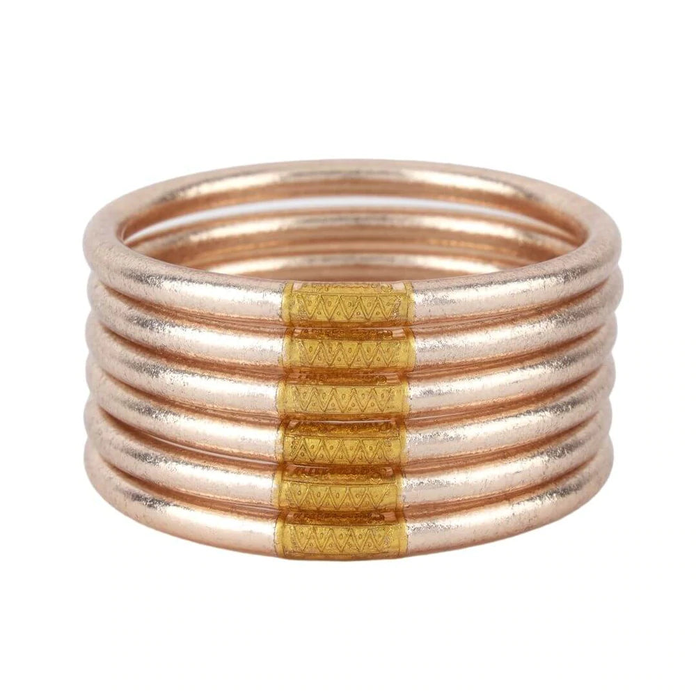 All Weather Bangles Set of 6 Jewelry BuDhaGirl Champagne S 