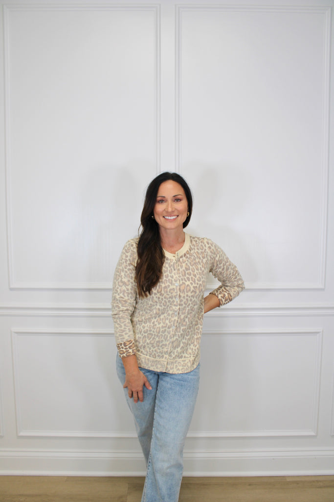 Nala Leopard Cardigan Clothing Peacocks & Pearls