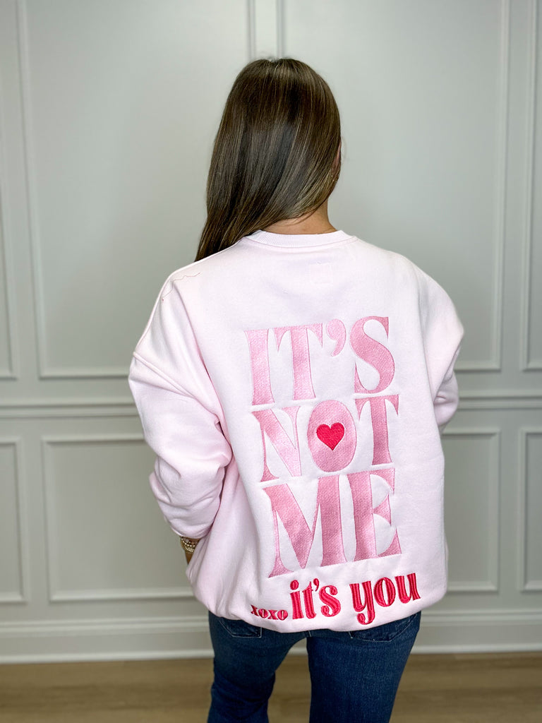 It's Not Me It's You Embroidered Crewneck Clothing Peacocks & Pearls   