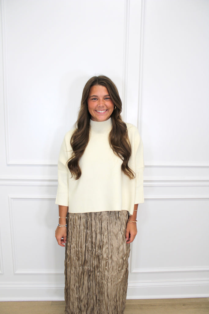 The Aja Sweater Clothing Peacocks & Pearls Off White O/S