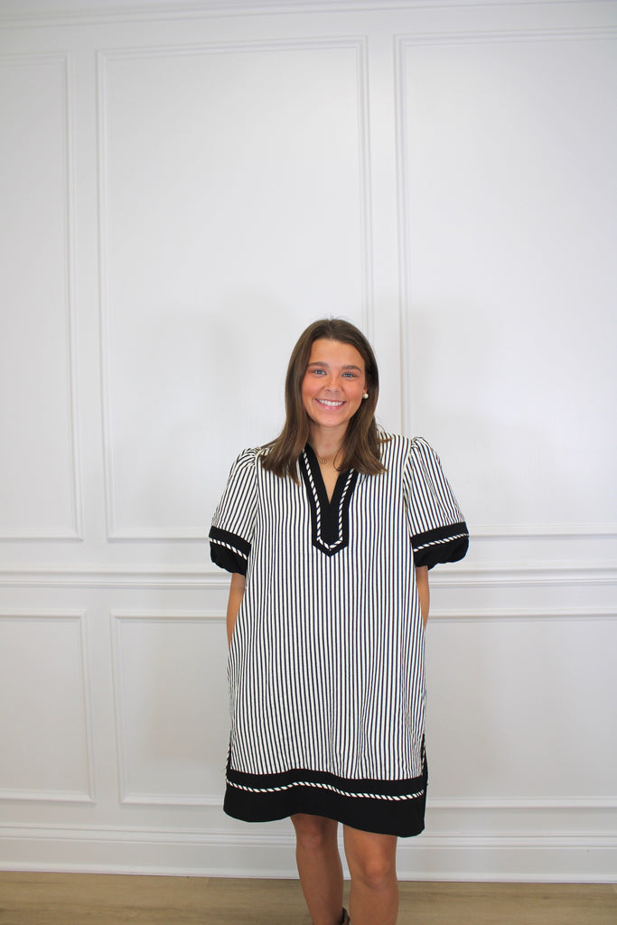 Midnight Striped Mini Clothing Peacocks & Pearls Owensboro