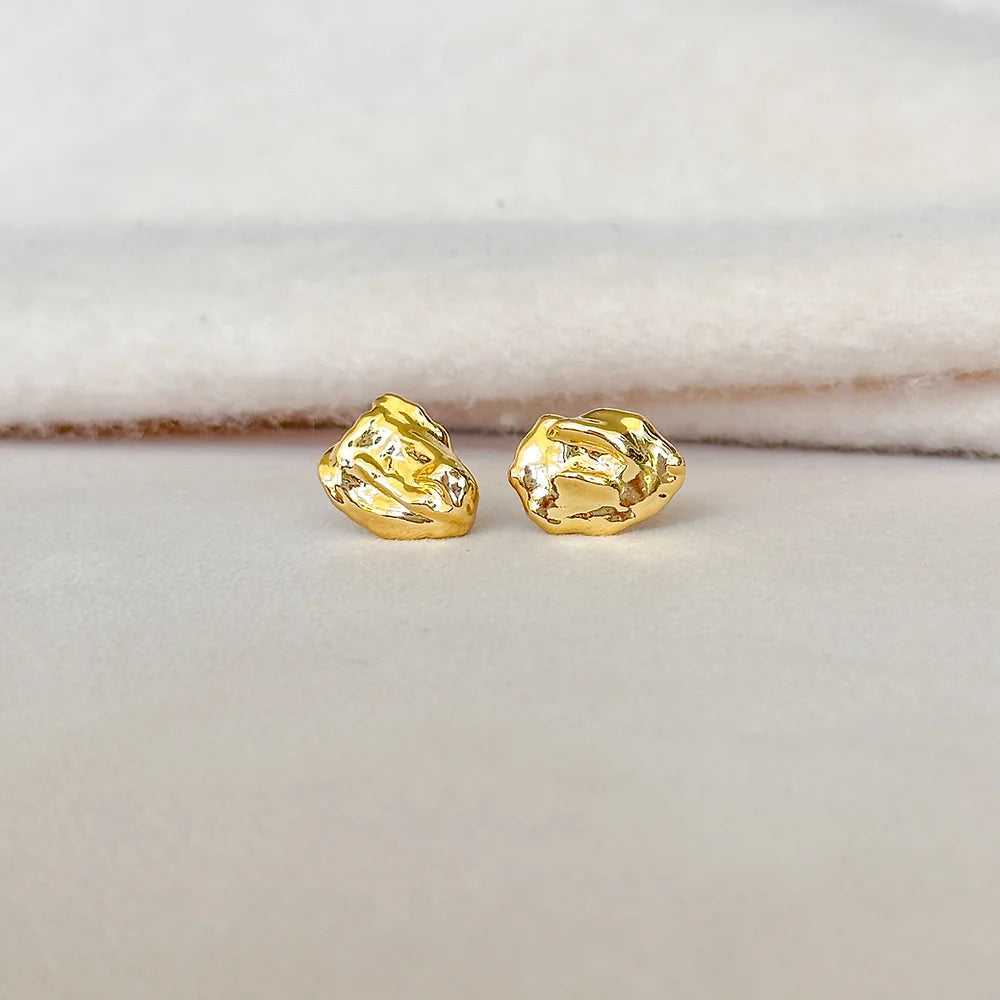 Dipped Earring Stud Jewelry Peacocks & Pearls Gold  