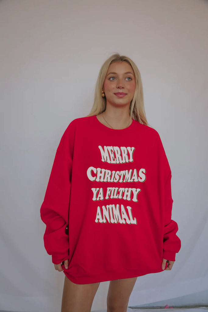 Filthy Animal Crewneck Clothing Peacocks & Pearls   