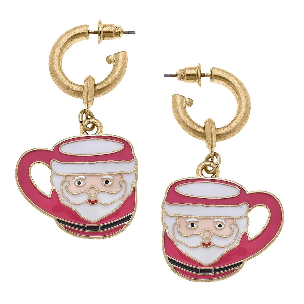 Santa Mug Earring Jewelry Peacocks & Pearls