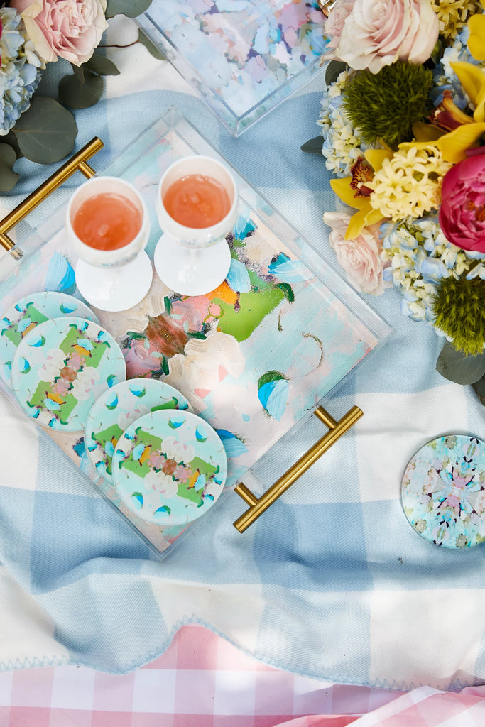 Monets Garden Coasters (set of 2) Home Peacocks & Pearls   