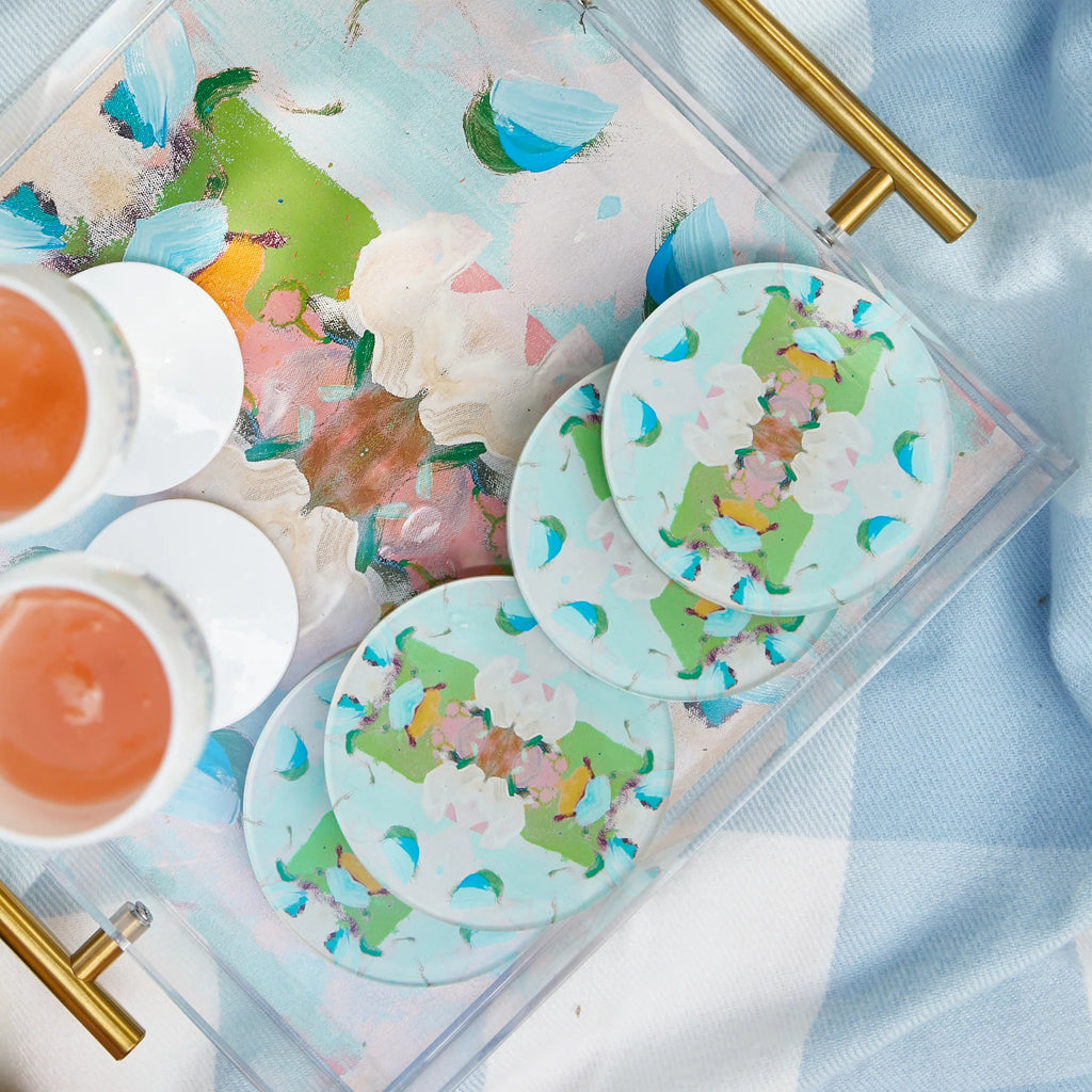 Monets Garden Coasters (set of 2) Home Peacocks & Pearls   