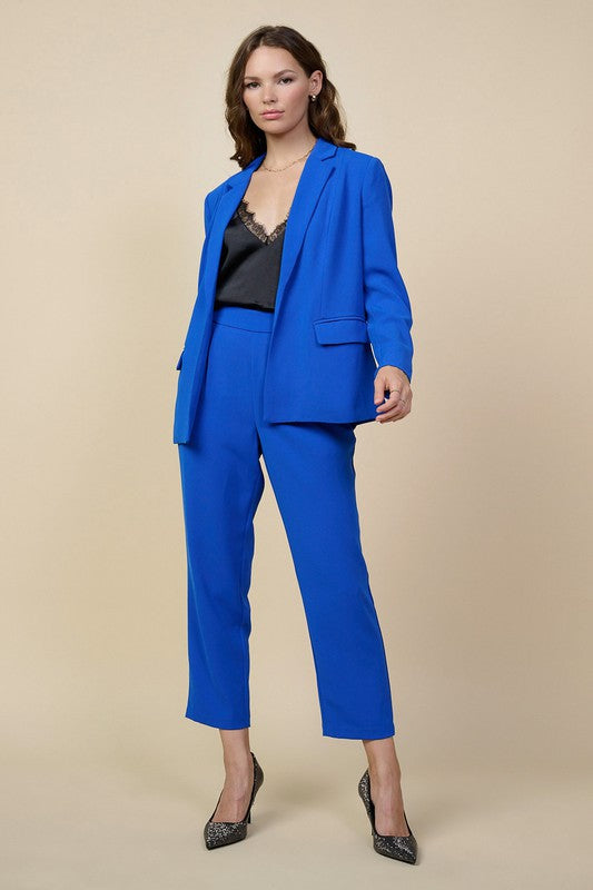 Give It Your Best Set Clothing Peacocks & Pearls Blazer Blue XS