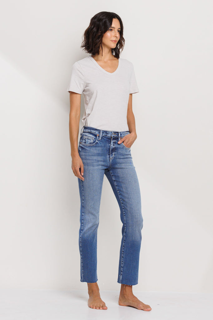 High Rise Slim Straight Jean Clothing Peacocks & Pearls   