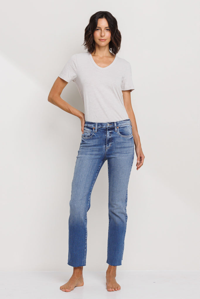 High Rise Slim Straight Jean Clothing Peacocks & Pearls   