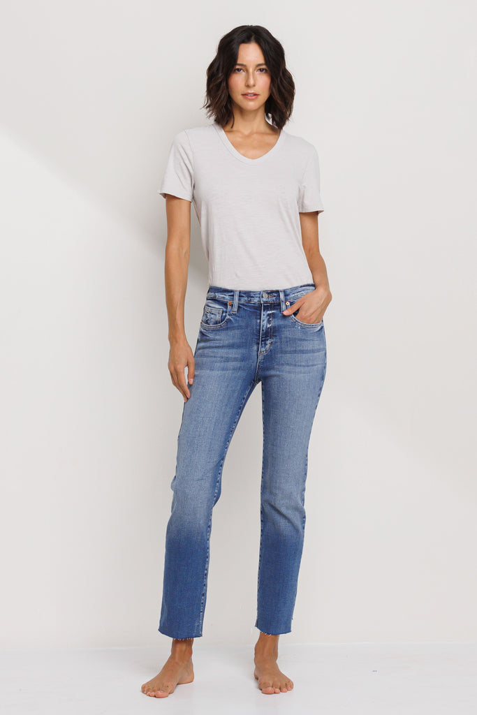 High Rise Slim Straight Jean Clothing Peacocks & Pearls   