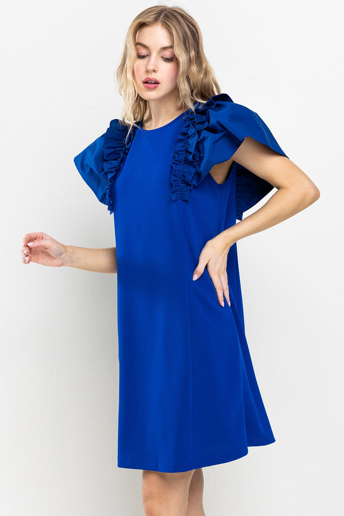 Ruffle-licious Mini Clothing Peacocks & Pearls Royal Blue S 