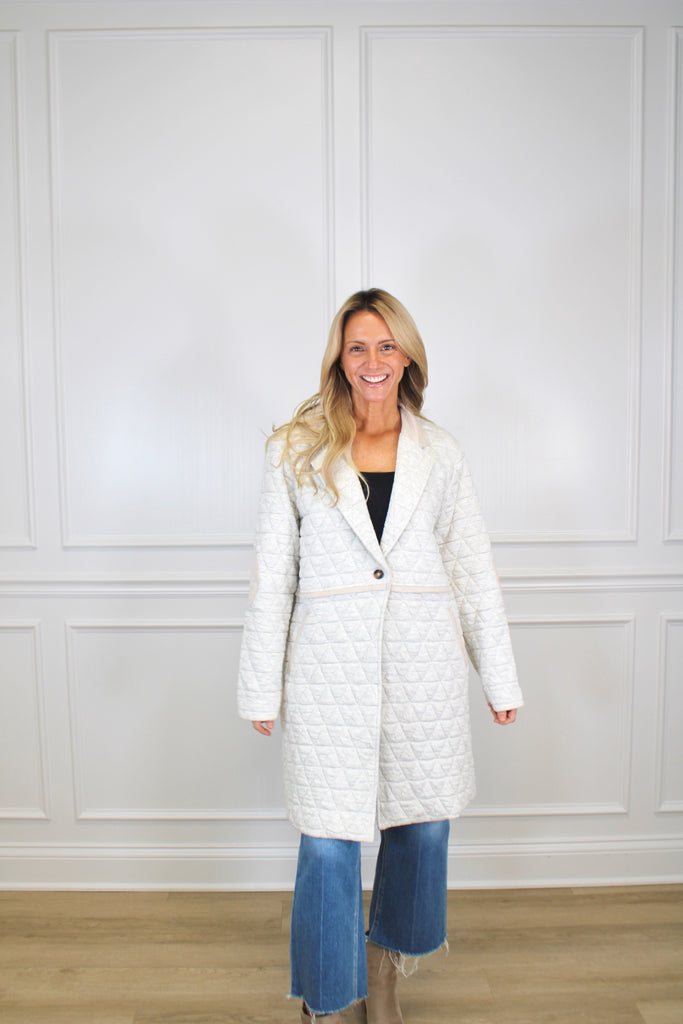 Wren Long Quilted Jacket Clothing Peacocks & Pearls