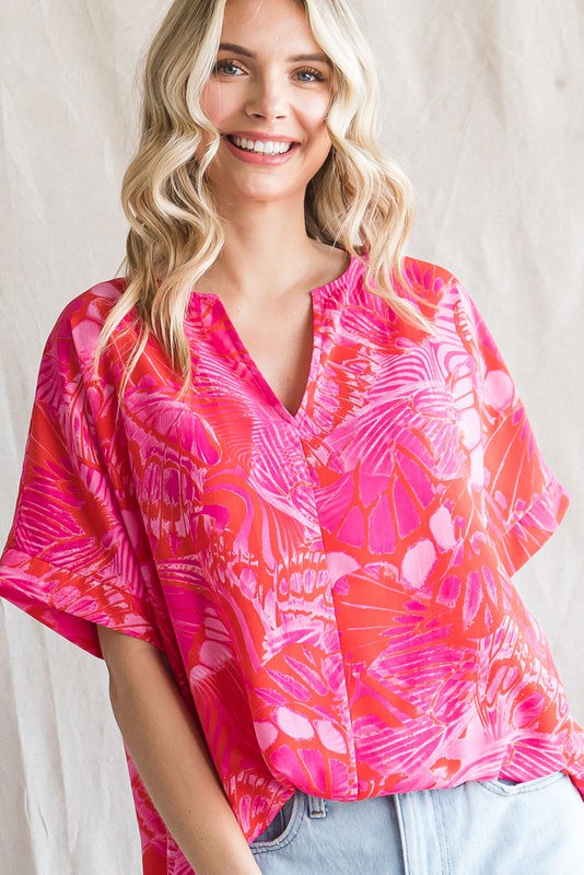 Heat Waves Blouse Clothing Peacocks & Pearls Pink S 