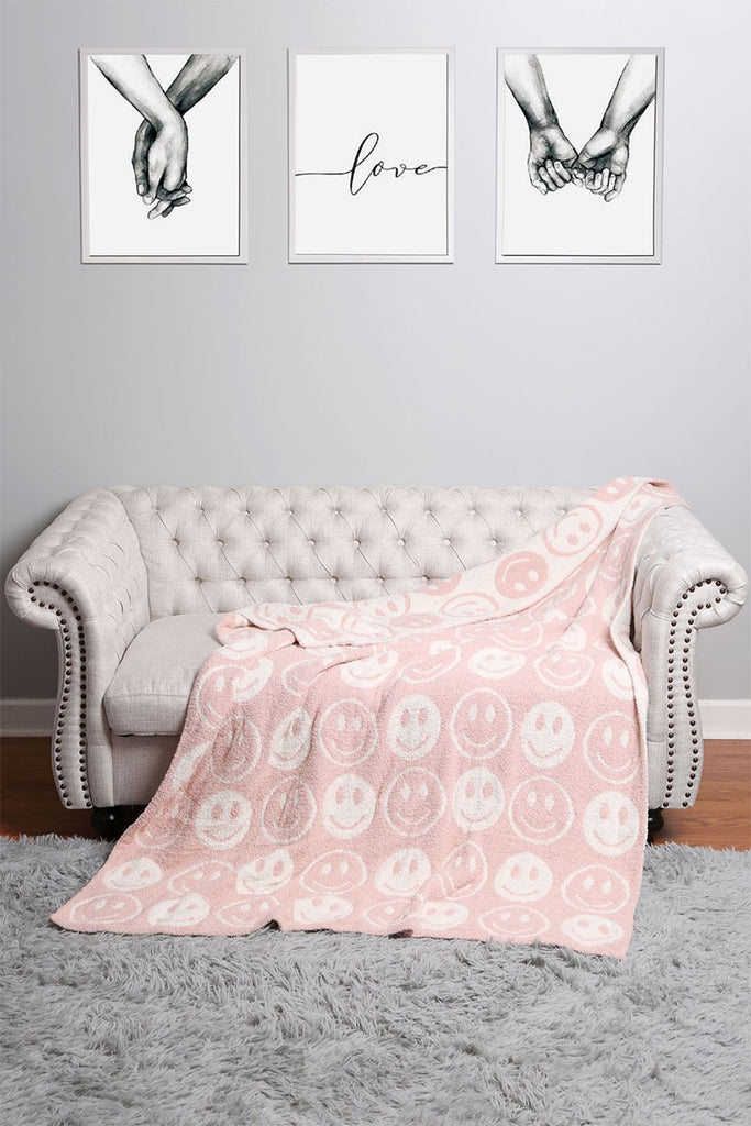With A Smile Blanket Home Peacocks & Pearls Pink  