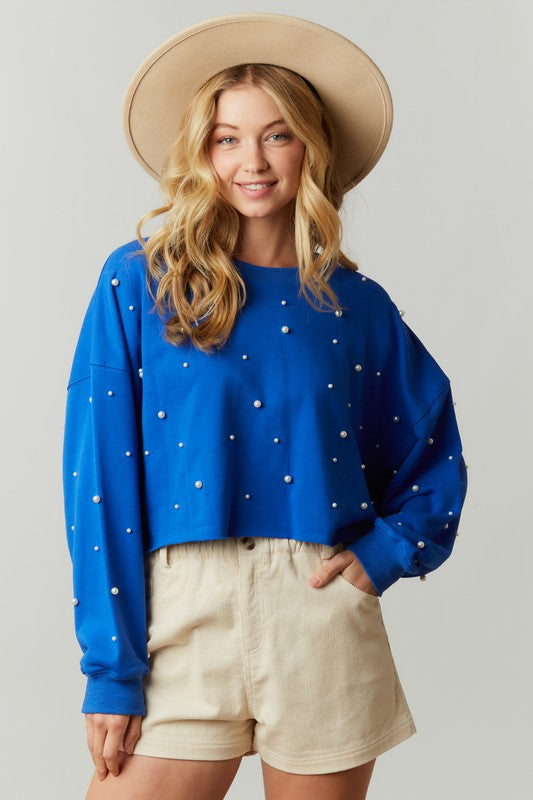 Game Day Sweatshirt Clothing Peacocks & Pearls Royal Blue S 