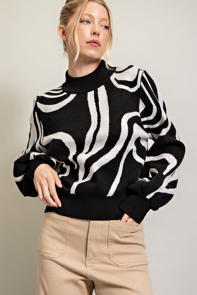 Swirl On Sweater Clothing Peacocks & Pearls   