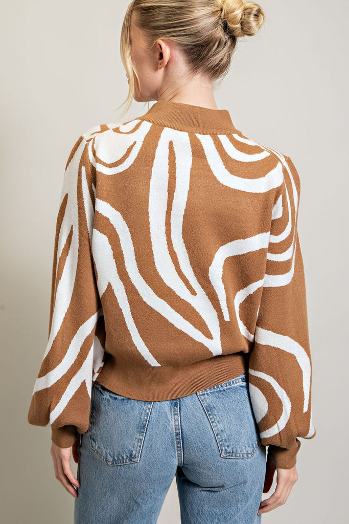 Swirl On Sweater Clothing Peacocks & Pearls   