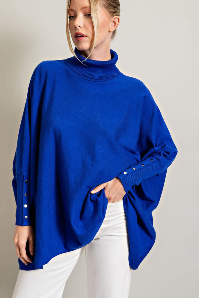 Some Day Dolman Turtleneck Clothing Peacocks & Pearls Royal S/M 