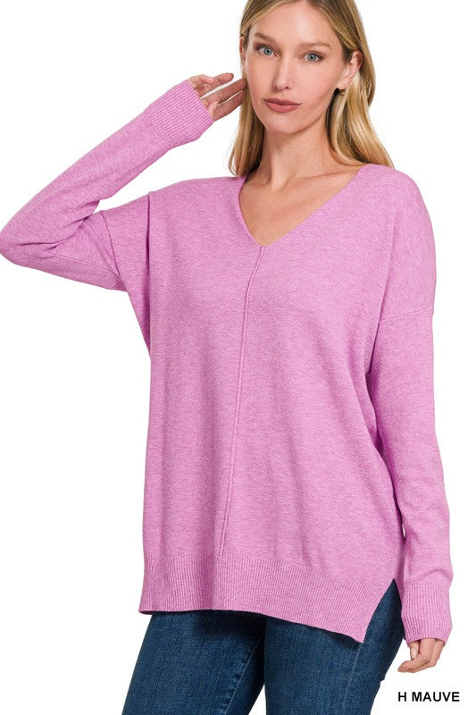 Endless Comfort Sweater Clothing Peacocks & Pearls Mauve S/M 