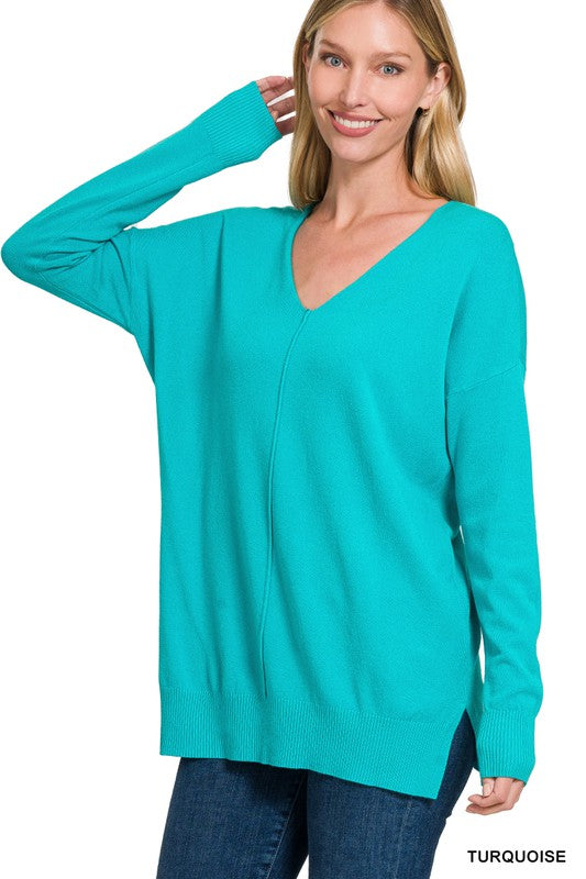 Endless Comfort Sweater Clothing Peacocks & Pearls Turquoise S/M 