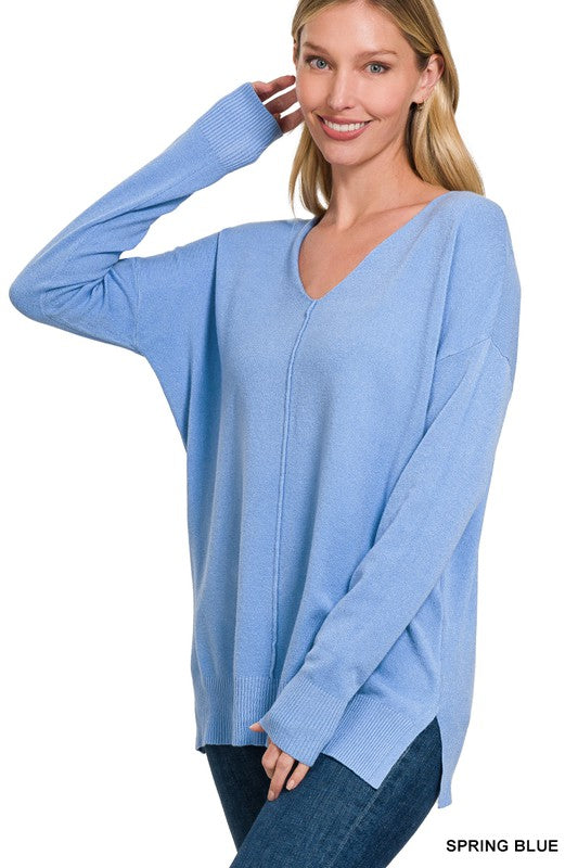 Endless Comfort Sweater Clothing Peacocks & Pearls Spring Blue S/M 