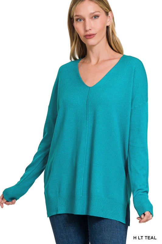 Endless Comfort Sweater Clothing Peacocks & Pearls Teal S/M 