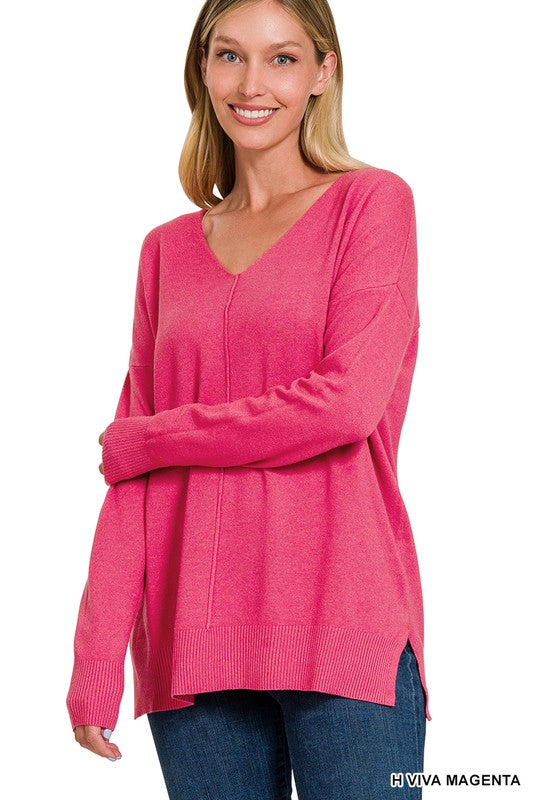 Endless Comfort Sweater Clothing Peacocks & Pearls Magenta S/M 