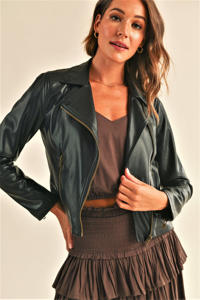 Lucy Biker Jacket Clothing Peacocks & Pearls   