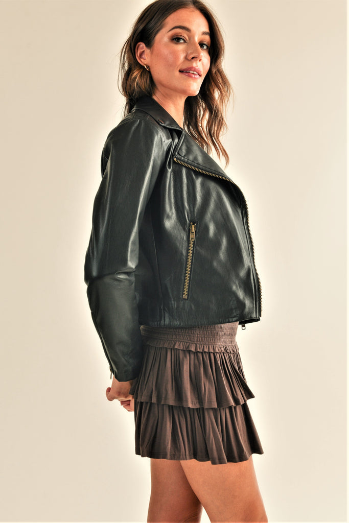 Lucy Biker Jacket Clothing Peacocks & Pearls   
