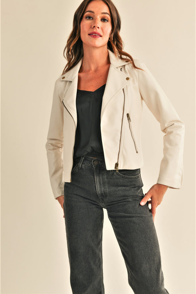 Lucy Biker Jacket Clothing Peacocks & Pearls   