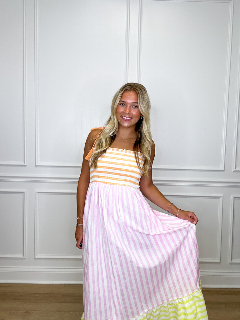 Sherbet Striped Maxi Clothing Peacocks & Pearls   
