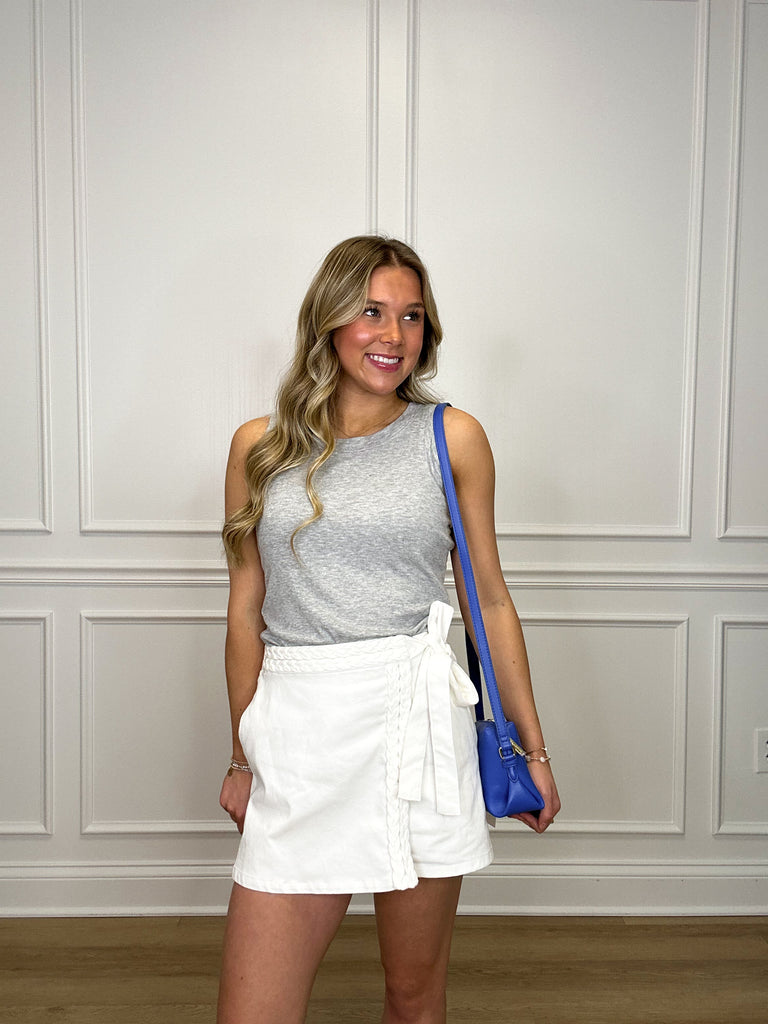 Baby Cleo Tank Clothing Peacocks & Pearls Heather Grey XS