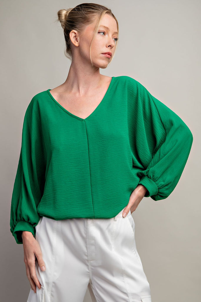 Always Here Blouse Clothing Peacocks & Pearls Kelly Green S 