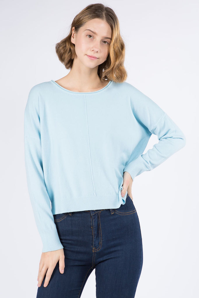 New Go-To Sweater Clothing Peacocks & Pearls Light Blue S/M 