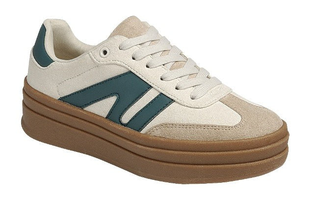 The Gaze 2.0 Sneaker Shoes Peacocks & Pearls Beige/Green 5