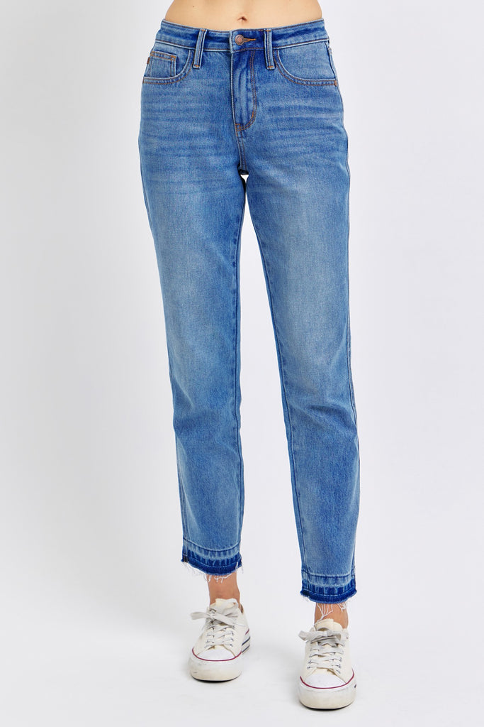 Magic Release Hem BF Jean Clothing Judy Blue Medium Wash 24 