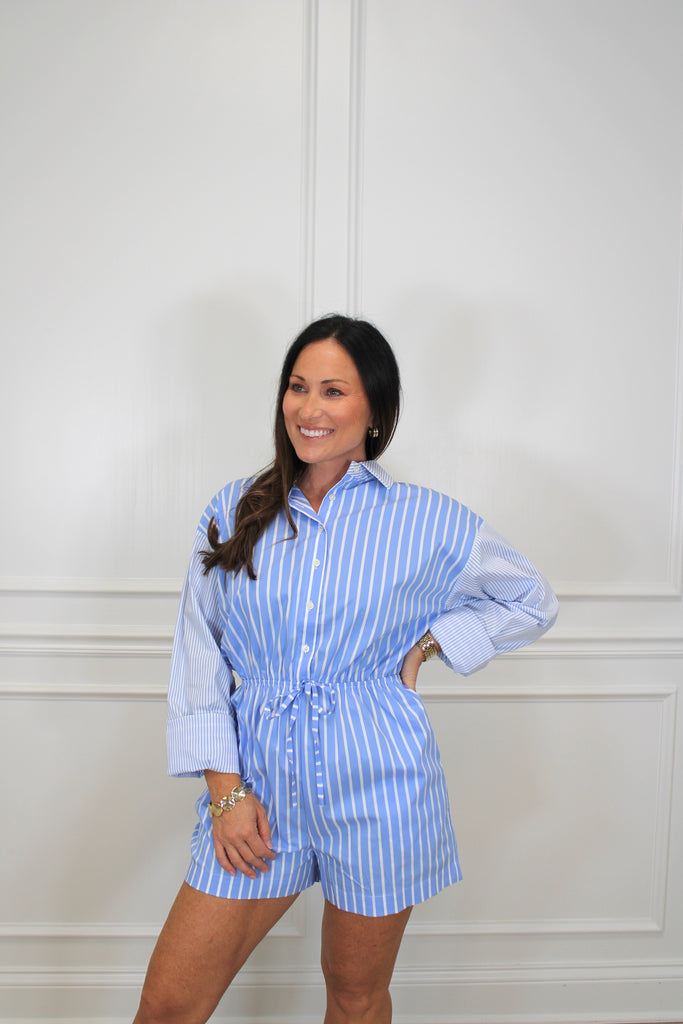 The Striped Edit Romper Clothing Peacocks & Pearls