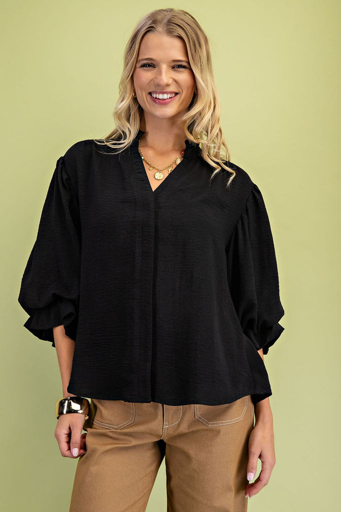 The Good Stuff Blouse Clothing Peacocks & Pearls Black S