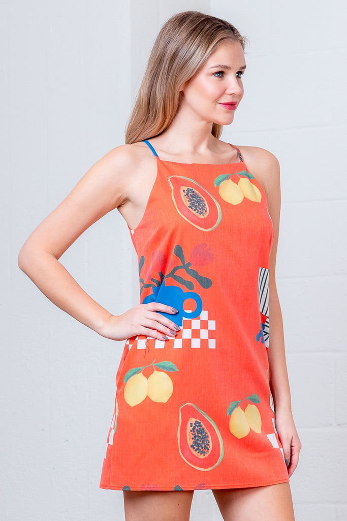 Walk With Me Mini Clothing Peacocks & Pearls Orange S