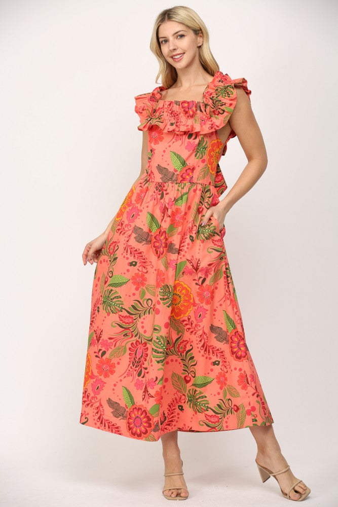 Tropical Elegance Midi Clothing Peacocks & Pearls